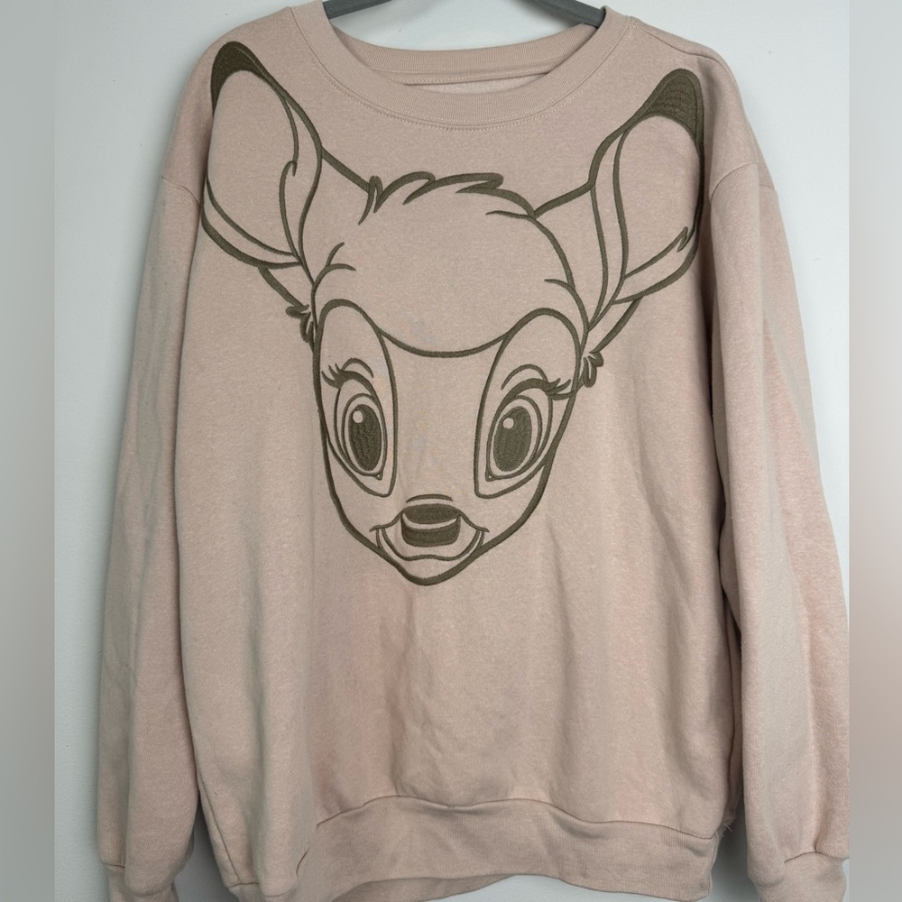 Disney Bambi Blush Pink Oversized Graphic Sweatshirt Women’s M